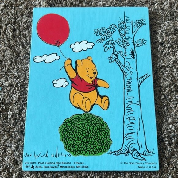 Disney Vintage 1987 Winnie The Pooh Wooden Tray Puzzle - Picture 1 of 7